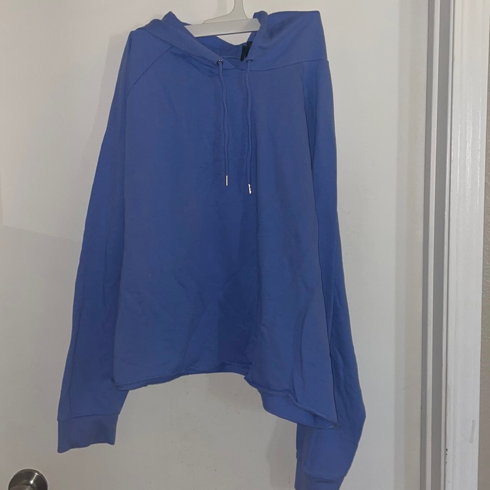 Blue sweatshirt with hoodie